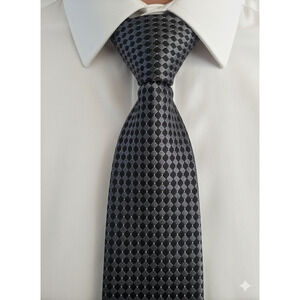 Donald Trump Signature collection black checkerboard silk tie - 60.5"